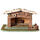 Wooden stable, Nordic style, for 12-14 cm Nativity Scene, 30x50x35 cm s1