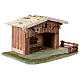 Wooden stable, Nordic style, for 12-14 cm Nativity Scene, 30x50x35 cm s4