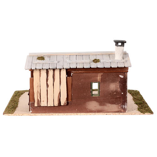 Stable with wood oven, 25x55x35 cm, for Nativity Scene of 10-12 cm 5