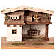 Two-storey Nordic stable, wood, for 10-12 cm Nativity Scene, 30x55x30 cm s2