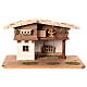 Nativity stable 30x55x30cm wood Nordic style two floors set 10-12 cm s1