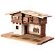 Nativity stable 30x55x30cm wood Nordic style two floors set 10-12 cm s3
