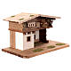 Nativity stable 30x55x30cm wood Nordic style two floors set 10-12 cm s4