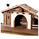 Wooden stable with haystack 25x65x35 cm for 10-12 cm Nativity Scene s2