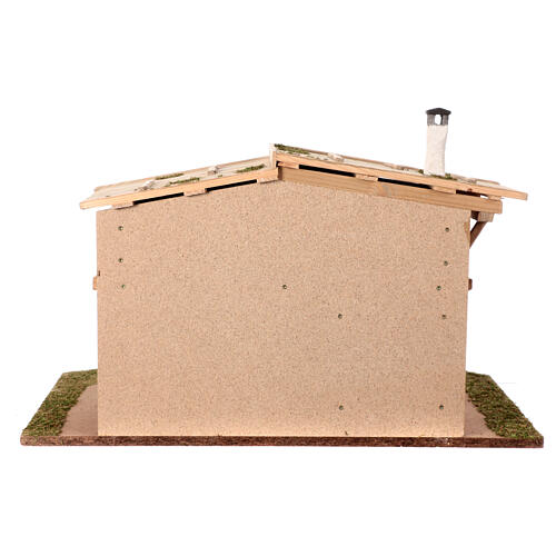 Two-storey stable, wood and resin, 40x65x35 cm, for 12-14 cm Nativity Scene 7