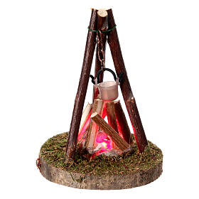 Campfire with pot, 4.5V, for 8-10 cm Nativity Scene, 5x10 cm