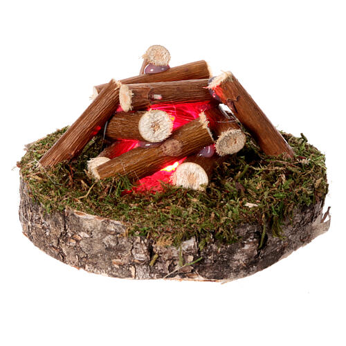 Campfire with red flickering light, 5x7 cm, for 10-12 cm Nativity Scene 1
