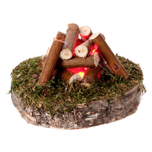 Campfire with red flickering light, 5x7 cm, for 10-12 cm Nativity Scene 2