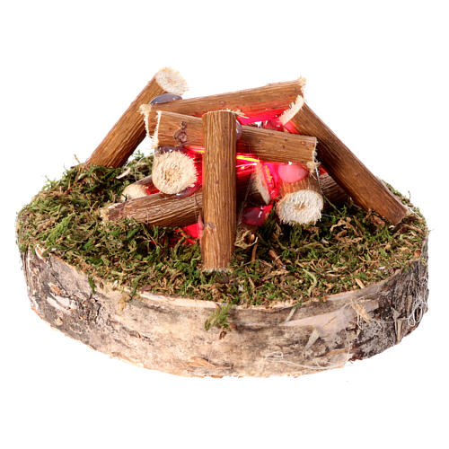 Campfire with red flickering light, 5x7 cm, for 10-12 cm Nativity Scene 3
