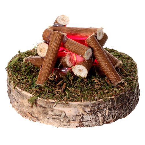 Campfire with red flickering light, 5x7 cm, for 10-12 cm Nativity Scene 4