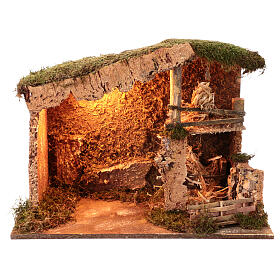 Stable for nativity scene 40x50x25 cm for figurines h 10-12 cm