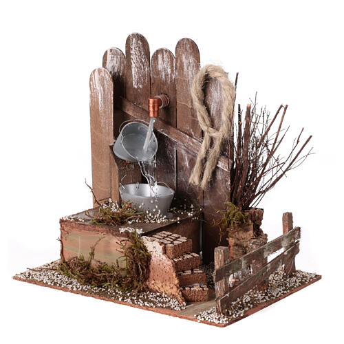Miniature fountain with water pump for nativity scene 20x15x20 cm for nativity scene 14-16 cm 4