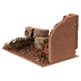 Scena z ogniem do szopki, 15x20x15 cm