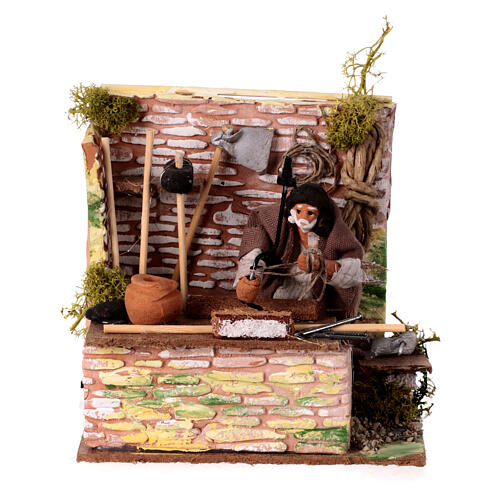 Scenografia z ogniem do szopki, 15x20x15 cm 5