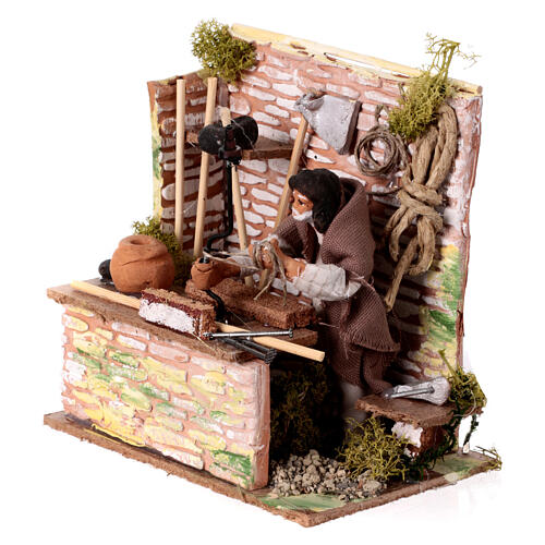 Scenografia z ogniem do szopki, 15x20x15 cm 6