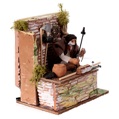 Scenografia z ogniem do szopki, 15x20x15 cm 7