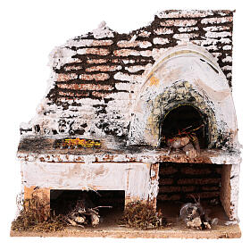 Oven with bricks and wood for 8-10 cm Nativity Scene, 15x15x10 cm