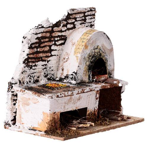 Oven with bricks and wood for 8-10 cm Nativity Scene, 15x15x10 cm 2