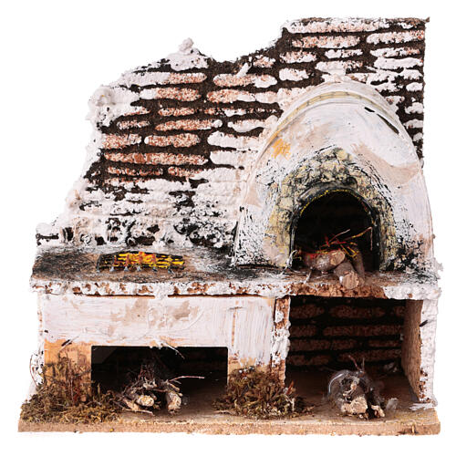 Nativity scene faux wood oven 15x15x10 cm for 8-10 cm nativity scene 1