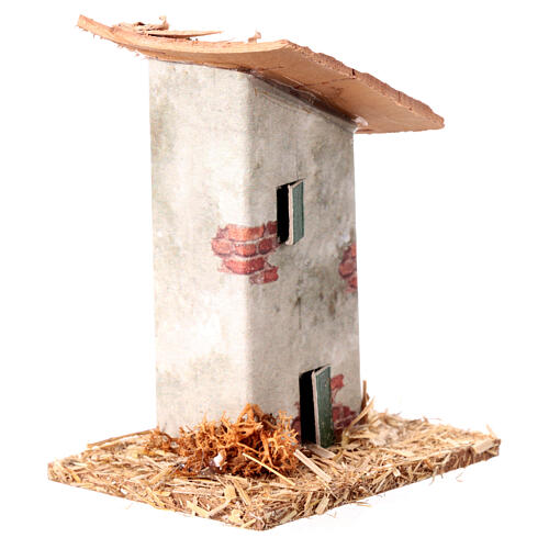 Casita pequeña en ruinas 10x5x5 cm estilo rústico h 8 cm 3