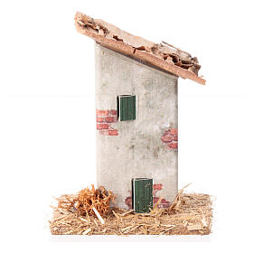 Small house in ruins 10x5x5 cm rustic style h 8 cm