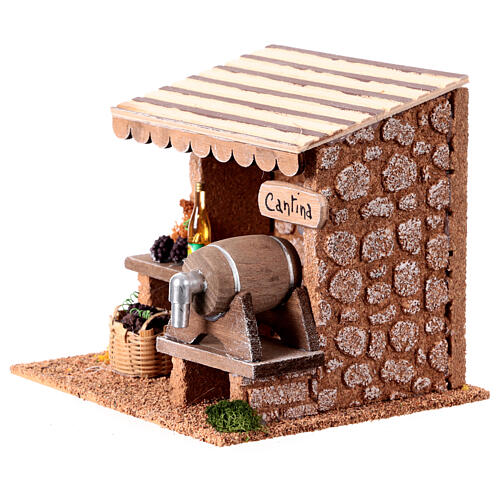 Quiosco bodega estilo rústico 15x15x15 cm para belenes 8 cm 2