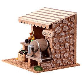 Rustic style wine stall 15x15x15 cm for 8 cm nativity