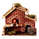 Forno rustico 8 cm presepe luce pietre rosse 15x20x15 cm  s1