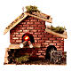 LED rustic oven 8 cm nativity red stones 15x20x15 cm s1