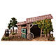 Rustic style farmhouse for nativity scene with trees h 8 cm 15x30x15 cm s1