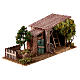 Rustic style farmhouse for nativity scene with trees h 8 cm 15x30x15 cm s3