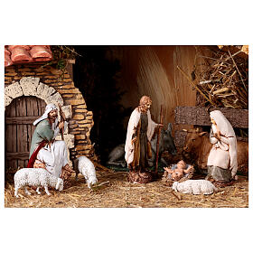 Stable for 10 cm Moranduzzo Nativity Scene, nordic style, 20x55x25 cm
