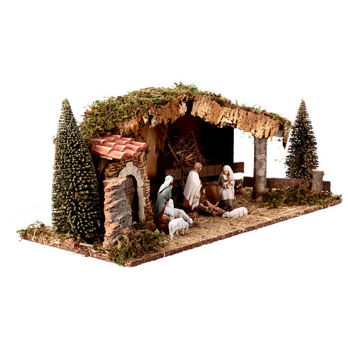 Stable for 10 cm Moranduzzo Nativity Scene, nordic style, 20x55x25 cm 4