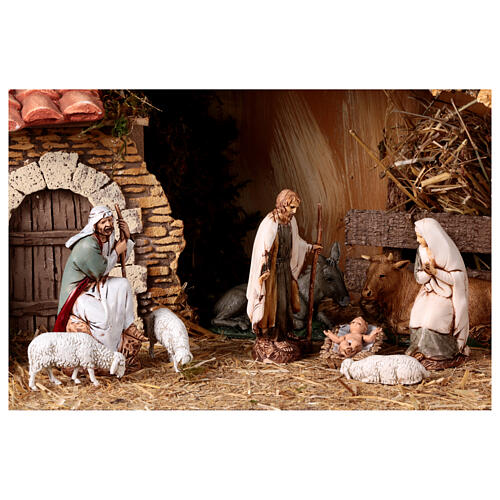 Cabaña Natividad Moranduzzo estilo nórdico h 10 cm 20x55x25 cm 2