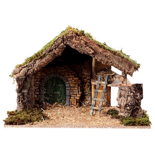 Moranduzzo Nativity stable with 10 cm characters, rustic style, 35x50x30 cm 5