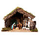 Moranduzzo Nativity stable with 10 cm characters, rustic style, 35x50x30 cm s1