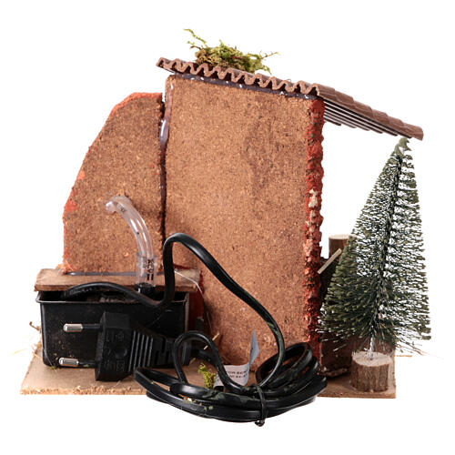 Fontanna z daszkiem, w stylu rustykalnym, 15x20x15 cm 4