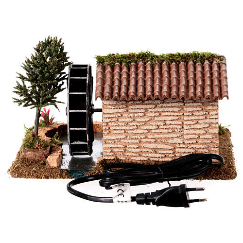 Watermill with house for 8 cm rustic Nativity Scene, 15x25x20 cm 4