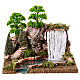 Waterfall with rocks and trees for 8 cm rustic Nativity Scene, 20x25x20 cm s1