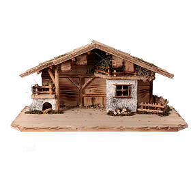 Alpin cabin for 10-12 cm wooden Val Gardena Nativity Scene, 35x70x35 cm