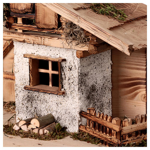 Alpin cabin for 10-12 cm wooden Val Gardena Nativity Scene, 35x70x35 cm 2
