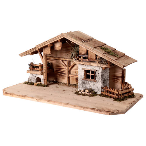 Alpin cabin for 10-12 cm wooden Val Gardena Nativity Scene, 35x70x35 cm 3