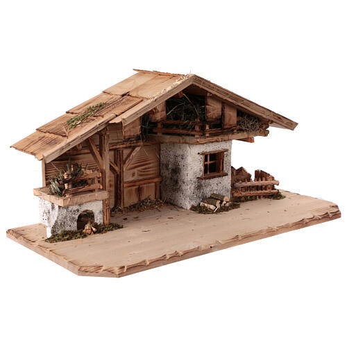 Alpin cabin for 10-12 cm wooden Val Gardena Nativity Scene, 35x70x35 cm 5