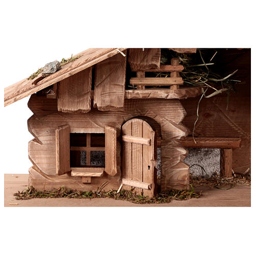 Nordic stable for 10 cm wooden Val Gardena Nativity Scene, 30x70x35 cm 2