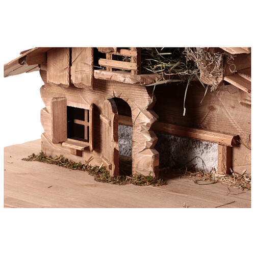 Nordic stable for 10 cm wooden Val Gardena Nativity Scene, 30x70x35 cm 4