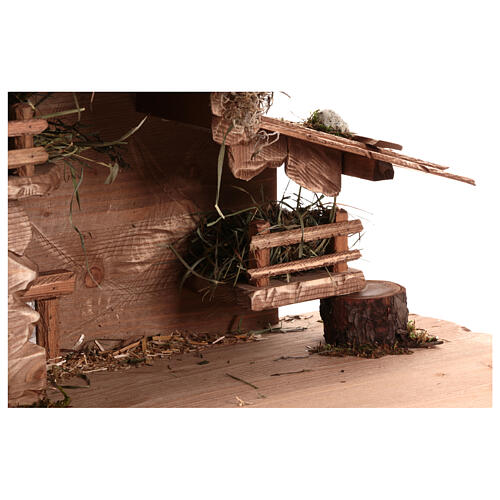 Nordic stable for 10 cm wooden Val Gardena Nativity Scene, 30x70x35 cm 6