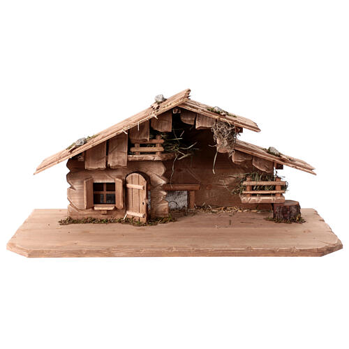 Capanna nordica legno Val Gardena 30x70x35 cm presepe 10 cm 1