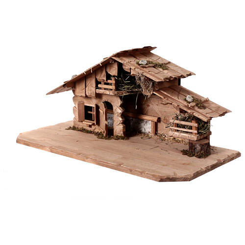 Capanna nordica legno Val Gardena 30x70x35 cm presepe 10 cm 3