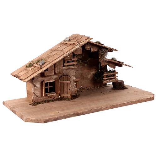 Capanna nordica legno Val Gardena 30x70x35 cm presepe 10 cm 5