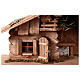 Nordic wooden stable Val Gardena 30x70x35 cm nativity 10 cm s2